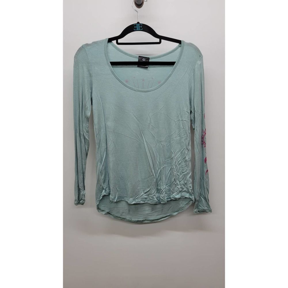 Stunner California Celestial Sun Moon Print Top Size Small Long Sleeve